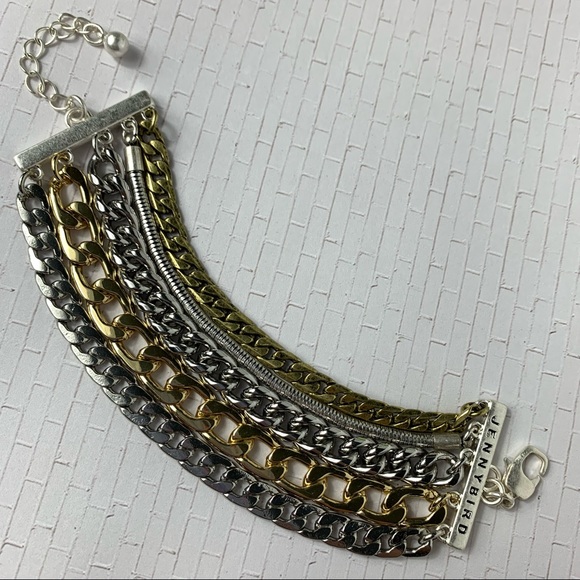 Jenny Bird Mixed Metal Cuff Bracelet 5 Strand - Picture 2 of 8